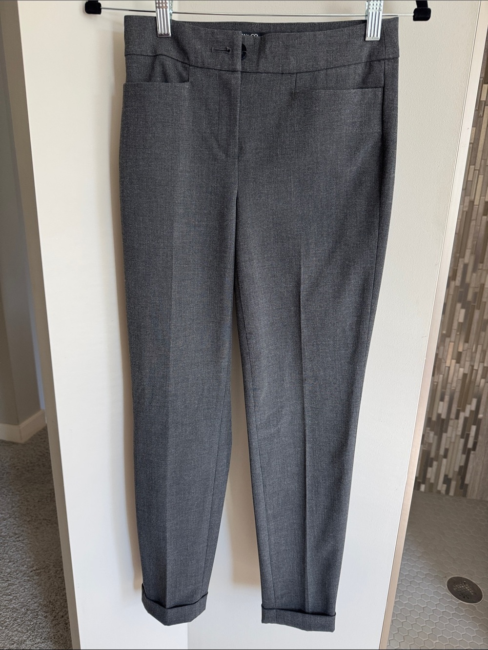 RW&CO. Charcoal Gray Straight-Leg Dress Pants
